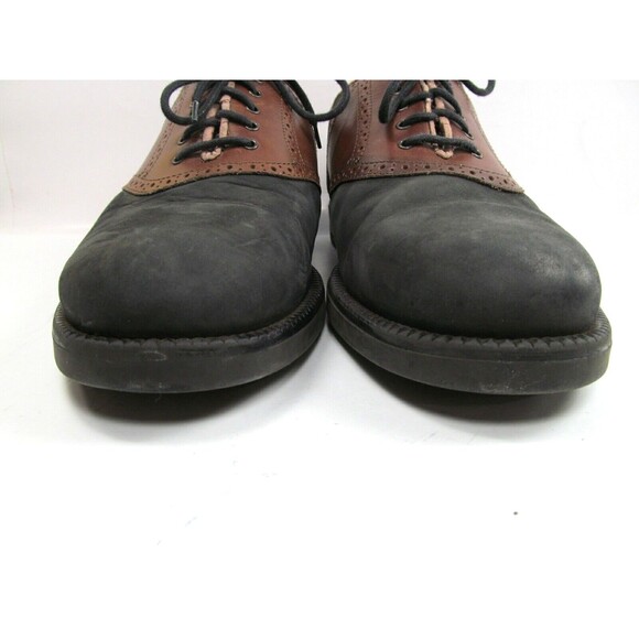Florsheim Leather Saddle Oxfords  Black And Brown Mens Size 11 M Made In Italy - Picture 6 of 12